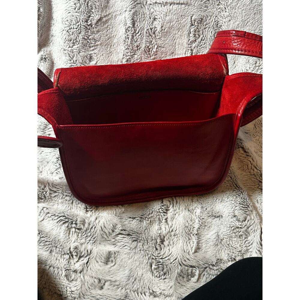 PRE-CREED Vintage Coach 9170 Classic Pouch Red Leather Metal Tag 1970s - Picture 13 of 16